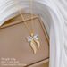 】 Bow 【 Love Light Luxury Charm Gorgeous Full Diamond Necklace Women's Versatile Clavicle Chain Titanium Steel 【 】_ipsvogv.com