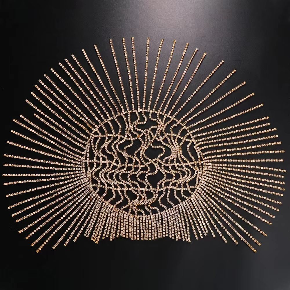 Fashion trend tassel rhinestone hair chain stage performance party full diamond hair accessories hat_ipsvogv.com