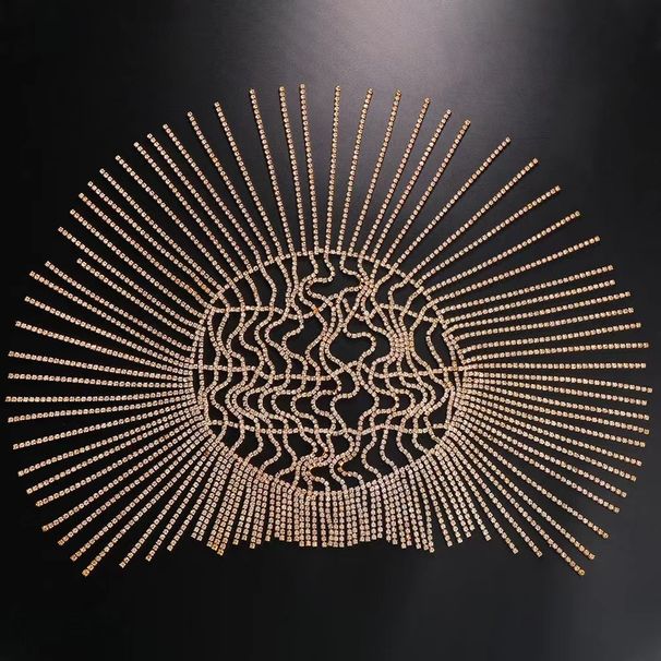 Fashion trend tassel rhinestone hair chain stage performance party full diamond hair accessories hat_ipsvogv.com