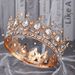High End Luxury Crystal Bridal Headdress Alloy Large Round Crown Wedding Hair Accessories Banquet Hair Crown_ipsvogv.com