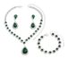 Women’s Jewelry Set Fashion Wedding Bridal Jewelry Set Necklace Earrings Bracelet Three Piece Set Full Diamond Flower Multi Color Set_ipsvogv.com