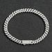 Men’s Jewelry Set Fashion Hip Hop Bracelet 6mm Cuban Chain Spring Buckle Single Row Zircon Personality Versatile Simple Men's Hip Hop Accessories_ipsvogv.com