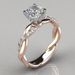hot selling rose gold plated two tone princess square diamond ring engagement ring for women_ipsvogv.com