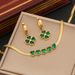 Emerald Love necklace temperament stainless steel collarbone chain INS fashion necklaces_ipsvogv.com