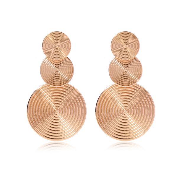 Women’s Jewelry Set Fashion Gold Stitching Round Earrings Ins Niche Fashion Personality Female Earrings_ipsvogv.com