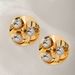 L Designer Style Gold Brass Metal Minimalist Round Ball Three-Dimensional Disc Earrings Heavy Craft Ear Jewelry_ipsvogv.com