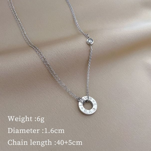 Body 【 Full Titanium Steel 】 Circle LOVE Personality Extremely Simple Wind Furnace Real Gold Necklace For Women 【 】_ipsvogv.com