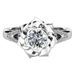 Sanjie New Flower Electroplated Platinum Zircon Ring Women's Fashion Jewelry_ipsvogv.com
