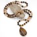 Sugar Cube Crystal 8mm Round Beads Tiger Eye Stone Ted Stone Natural Semi Precious Stone Sweater Chain Necklace Handmade_ipsvogv.com