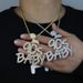 Men's Punk Style Zircon Letter Necklace - 90S Baby Hip Hop Chain With Cubic Zirconia, Adjustable 24-32 Inches (Silver/Gold) Zircon Men's Necklace_ipsvogv.com
