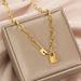 Street Hip Hop High End Pendant Paper Clip Necklace Women's Trendy Gold Cold Wind Lock_ipsvogv.com