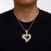 Hip Hop New Alloy Full Diamond Fashionable Heart-shaped Peach Pendant Cuban Necklace Special Jewelry_ipsvogv.com