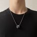 Simple Titanium Steel Pendant Men And Women Street Hip Hop Trend Personality Accessories Double Ring Necklace_ipsvogv.com