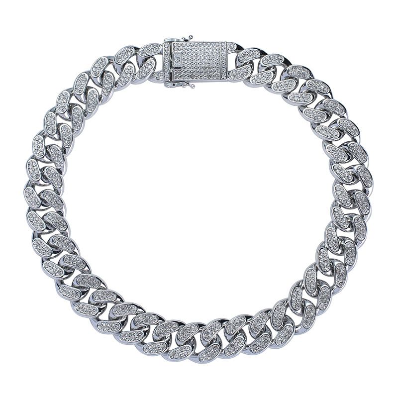 Unisex Hip Hop Men's Necklace Accessories 20mm Full Diamond Lines Exaggerated Personality Rap Rhinestone Chain Cuban Chain_ipsvogv.com