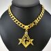 Rhinestone Pendant Necklace 11mm Width Yellow Mens Women Freemasonry Masonic Mason Stainless Steel_ipsvogv.com