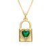 Korean Style Love Lock Necklace - Copper Inlaid Zircon Pendant, Romantic Groove Design Jewelry For Women_ipsvogv.com