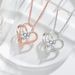 Platinum Double Pendant Decorated With Female To Heart, And Elegant Temperament, High Sense, Zircon Heart Necklace_ipsvogv.com