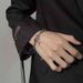 Unisex Punk Style Bracelet For Men, Double Layer Stacked Luxury Exquisite Black Zircon Cross Design_ipsvogv.com