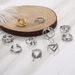 Hot Selling Personalized Leaf, Star, Moon Ring, Fashionable Monochrome Opening, Double-layer, 10 Piece Set Of Rings_ipsvogv.com