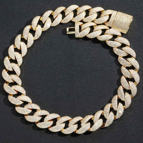 Men’s Jewelry Set Fashion Hip Hop Necklace 22mm Wide Bubble Cuban Chain 5 Row Diamond Personality Domineering Trendy Zircon Men's Necklace_ipsvogv.com