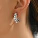Geometric version of Korean sweet fresh with personalized zircon inlay U-shaped design, niche and earrings_ipsvogv.com
