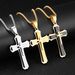 Men's Jewelry Retro Three Layer Cross Necklace Titanium Steel Domineering Necklace Boys Decoration Engraving Gift_ipsvogv.com