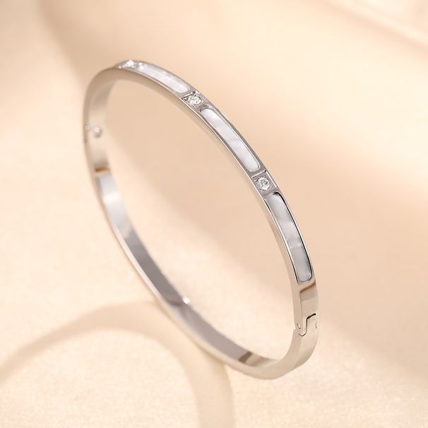 New Fashionable And Versatile Simple Diamond Inlaid Titanium Steel Bracelet With Delicate Gold-plated Jewelry_ipsvogv.com