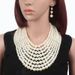 Pearl Beads Exaggerated Women's Short Multi Layer Necklace_ipsvogv.com