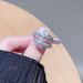 Zircon Diamond Full Cross Bow Pink Open Ring, Light Luxury, High End, Niche Design, Fashion Accessories For Women Ring, Luxury, End, Design,_ipsvogv.com