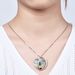 Italian Craft Abstract Pattern Vintage Jewelry Designer Necklace S925 Silver Inlaid Colored Gemstone Necklace Pendant_ipsvogv.com