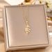 Japanese Korean Ins Wind Leaf Titanium Steel Necklace For Women With Micro Inlaid Gold Branches Jade Leaves Pendant,_ipsvogv.com