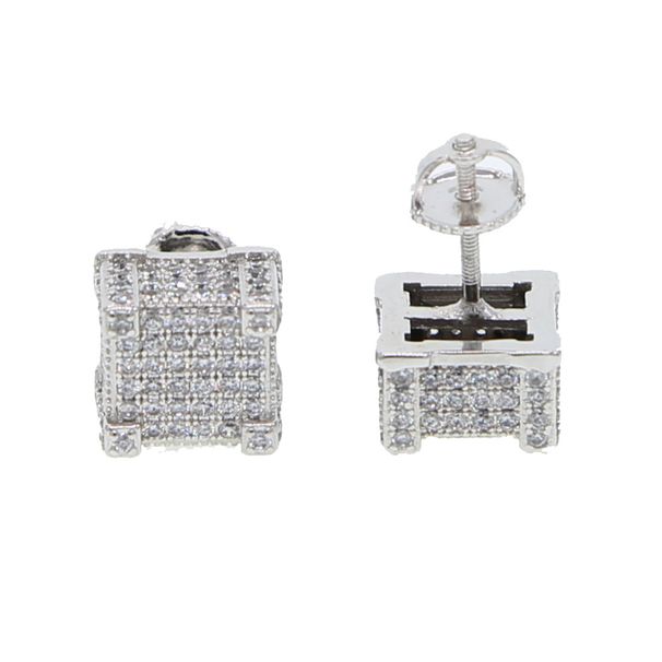 INS New Square Round Zircon Earring Ship Hop Simple Classic Popular Earrings_ipsvogv.com