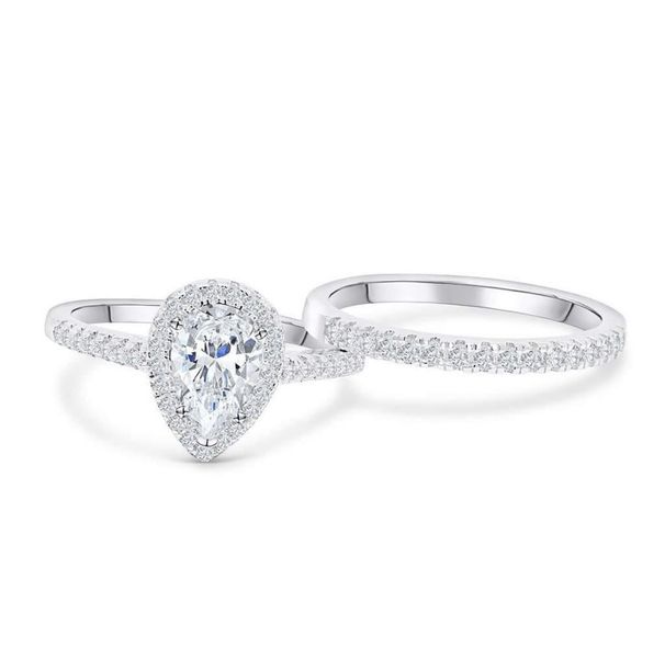 Waterdrop Zircon Electroplated White Gold Women's Wedding Ring_ipsvogv.com