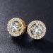 Unisex Jewelry Fashion round diamond stud earrings fashion ladies zircon earrings_ipsvogv.com