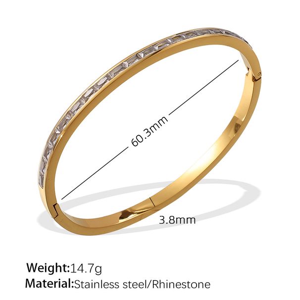 Women's Jewelry French Stainless Steel Bracelet Sweet Fresh Hand Jewelry Does Not Fade Narrow Version Half Circle Full Diamond Buckle Bracelet_ipsvogv.com