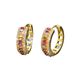 Cao Shi ins New Fashion niche Colorful Zircon Buckle Women's Brass Gold Plated Simple Ear Ring_ipsvogv.com