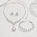 Women’s Jewelry Set Fashion Supply Hot Selling Crystal Rhinestone Jewelry Necklace Set Bridal Wedding Necklace Earrings Bracelet Three Piece Set_ipsvogv.com