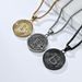 Personality hip hop style encrypted Bitcoin Bitcoin titanium steel necklace plated with K gold coin round pendant_ipsvogv.com