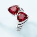 Triangular diamond ring S925 silver inlaid cultivation color gem personality open ring light luxury style_ipsvogv.com