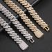 Men's Jewelry Set Fashion Men's Bracelet Flip Buckle Three Row Zircon Diamond Cuban Chain Thick Hip Hop Necklace_ipsvogv.com