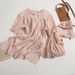 Women's Clothing new style temperament round neck T shirt top high waist split wide leg pants two piece suit_ipsvogv.com