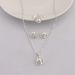 Pearl earring necklace set exquisite three piece bridal jewelry wedding banquet dress accessories_ipsvogv.com