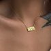Spot Retro Gold Plated Titanium Steel Square Digital 11 Clock Pendant Necklace_ipsvogv.com