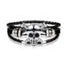 Ou Han Fei mainstream punk skull bracelet, atmospheric pirate king dripping oil ghost head leather bracelet jewelry_ipsvogv.com