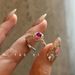 bursts Sparkling Letter Windy Rose With Red Pigeon Egg Zircon Full Diamond Antique Light Luxury High-end Feel, Feel,_ipsvogv.com
