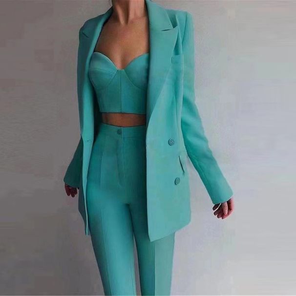 Women's clothing new high quality casual temperament commuting fashion professional women's suit plus bra pants suit_ipsvogv.com