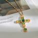 Quiet Gold Stainless Steel Irregular Cross Fried Dough Twists Chain Necklace_ipsvogv.com