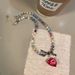 Women's Jewelry Set Fashion Sweet And Cool Style Colorful Beaded Necklace Red Love Retro Glass Pendant Clavicle Necklace Female New Accessories_ipsvogv.com