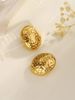 French Vintage INS Stainless Steel Simple Cutout Wer Hammer Exaggerated Style Women's Earrings_ipsvogv.com
