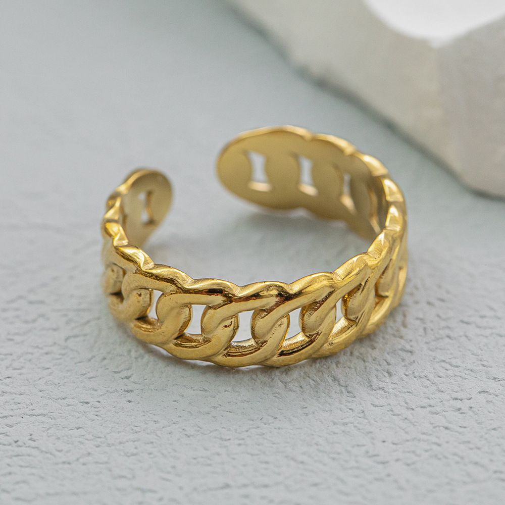 Ins Cuban Chain Titanium Steel Color Preserved Matte Gold Trendy Exquisite Personalized Street Hip Hop Men's And Women's_ipsvogv.com